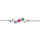Bracelet en argent rhodi chane avec oxydes sertis multicouleur 15+3cm