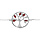 Bracelet en argent rhodi chane avec pastille motif arbre de vie couleur rouge et oxydes blancs 16+3cm