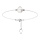 Bracelet en argent rhodié fil transparent avec perle d'eau douce longueur 18+4cm