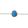 Bracelet en argent rhodi chane avec pastille couleur turquoise (synthse) 16+3cm