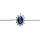 Bracelet en argent rhodi chane avec oxyde bleu royal contour en oxydes blancs 16+3cm