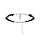 Bracelet en argent rhodi cordon noir maille rectangulaire et pampille aile 16+3cm