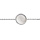 Bracelet en argent rhodi chane avec rond en Nacre blanche vritable 10mm 16+2cm