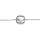 Bracelet en argent rhodi chane avec carr d'oxydes blancs et Perle de culture d'eau douce blanche 16+3cm
