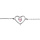 Bracelet en argent platin chane avec coeur et oxyde rose 14+3cm