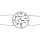 Bracelet en argent rhodi double chane avec arbre de vie multicouleurs contour oxydes blancs sertis 15+2cm