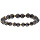 Bracelet extensible en argent rhodi et et dorure jaune avec pierres de lave galvanises