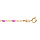 Bracelet en argent et dorure jaune chane avec perles roses fluo 15+3cm