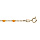 Bracelet en argent et dorure jaune chane avec perles orange fluo 15+3cm