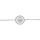 Bracelet en argent rhodi chane avec pastille blanche motif croix oxydes blancs sertis 16+2cm