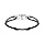 Bracelet en argent rhodi motif menotte avec cordon coulissant noir