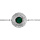 Bracelet en argent rhodi chane ethnique rond avec pierre verte 16+2cm