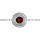 Bracelet en argent rhodi chane ethnique rond avec pierre rouge 16+2cm