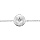 Bracelet en argent rhodi chane ethnique rond stri avec oxydes blancs sertis 16+2cm