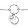 Bracelet en argent rhodi chane avec pastilles suspendues et oxydes blancs 16+3cm