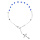 Bracelet en argent rhodi chapelet et pierres facettes bleues 16,5+2,5cm