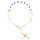 Bracelet en argent et dorure jaune chapelet et pierres facettes bleues 16,5+2,5cm