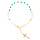 Bracelet en argent et dorure jaune chapelet et pierres facetts couleur turquoise 16,5+2,5cm