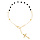Bracelet en argent et dorure jaune chapelet et pierres facettes noires 16,5+2,5cm