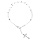 Bracelet en argent rhodi chapelet et pierres facettes blanches 16,5+2,5cm