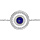 Bracelet en argent rhodi chane avec pastille ronde et Lapis Lazuli vritable 16+2cm