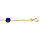 Bracelet en argent rhodi et dorure jaune chane avec cubes et Lapis Lazuli vritable 16+3cm