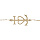 Bracelet en argent et dorure jaune chane maille forat et croix camarguaise 15+3cm