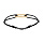 Bracelet en argent et dorure jaune cordon noir coulisant avec motif rectangulaire 9 x 20 x 2mm