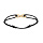 Bracelet en argent et dor cordon noir coulisant avec motif infini 6 x 19mm