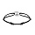 Bracelet en argent rhodi cordon noir coulissant avec motif grain de caf 12 x 16mm