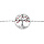 Bracelet en argent rhodi chane avec pastille arbre de vie couleur rouge 15+2.5cm