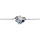 Bracelet en argent rhodi chane avec gomtrie d'oxydes bleus et blancs 16+2cm