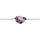 Bracelet en argent rhodi chane avec gomtrie d'oxydes roses et violet 16+2cm