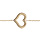 Bracelet en argent rhodi et dorure jaune chane avec coeur torsad vid 16+3cm