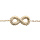 Bracelet en argent rhodi et dorure jaune chane avec symbole infini travaill 16+3cm