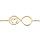 Bracelet en argent rhodi et dorure jaune chane avec motif infini et coeur 16+3cm