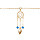 Bracelet en argent et dorure jaune chane avec attrape rve et perles bleu ciel 16,5+2,5cm