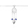 Bracelet en argent rhodi chane avec attrape rve et perles bleu fonc 16,5+2,5cm