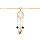 Bracelet en argent et dorure jaune chane avec attrape rve et perles bleu fonc 16,5+2,5cm