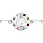 Bracelet en argent rhodi chane avec cercle arbre de vie contour pierres multi couleurs 16+3cm