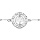 Bracelet en argent rhodi chane avec pastille arbre de vie cisel et oxydes blancs 16+3cm