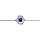 Bracelet en argent rhodi oxyde bleu et contour oxydes blancs 16+3cm