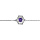 Bracelet en argent rhodi oxyde violet et contour oxydes blancs 16+3cm
