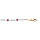 Bracelet en argent et dorure jaune avec perles 3mm blanche de synthèse et perles rouges 16+3cm