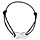 Bracelet en argent cordon coulissant en coton noir avec motif infini