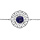 Bracelet en argent rhodi chane avec motif ethnique et Lapis Lazuli vritable 16+2cm