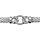Bracelet en argent rhodi chane maille milanaise avec au milieu 3 maillons orns d'oxydes blancs sertis - longueur 16cm + 2cm de rallonge