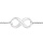 Bracelet en argent rhodi chane avec symbole infini en cramique blanche au milieu - longueur 16cm + 3cm de rallonge