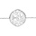 Bracelet en argent rhodi chane avec arbre de vie ajour au milieu - longueur 16cm + 3cm de rallonge
