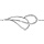 Bracelet en argent rhodi chane avec 2 gouttes vides et croises, 1 lisse et l'autre orne d'oxydes blancs sertis - longueur 16cm + 2cm de rallonge